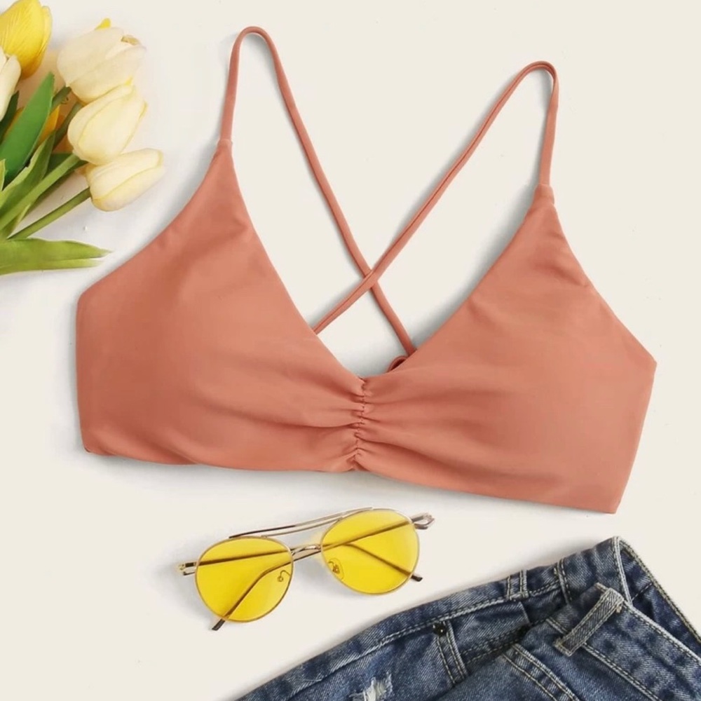 👙 2 for $15 👙 SHEIN crossback lace up bikini top